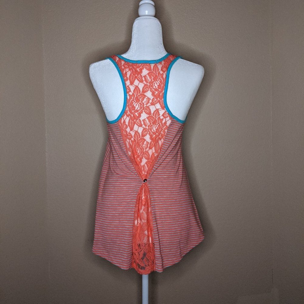 Rewind Racer Back Tank with Lace Detail